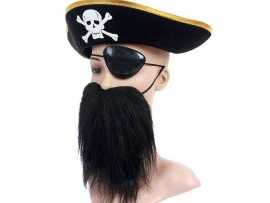 Маска пирата (повязка + шляпа + борода)